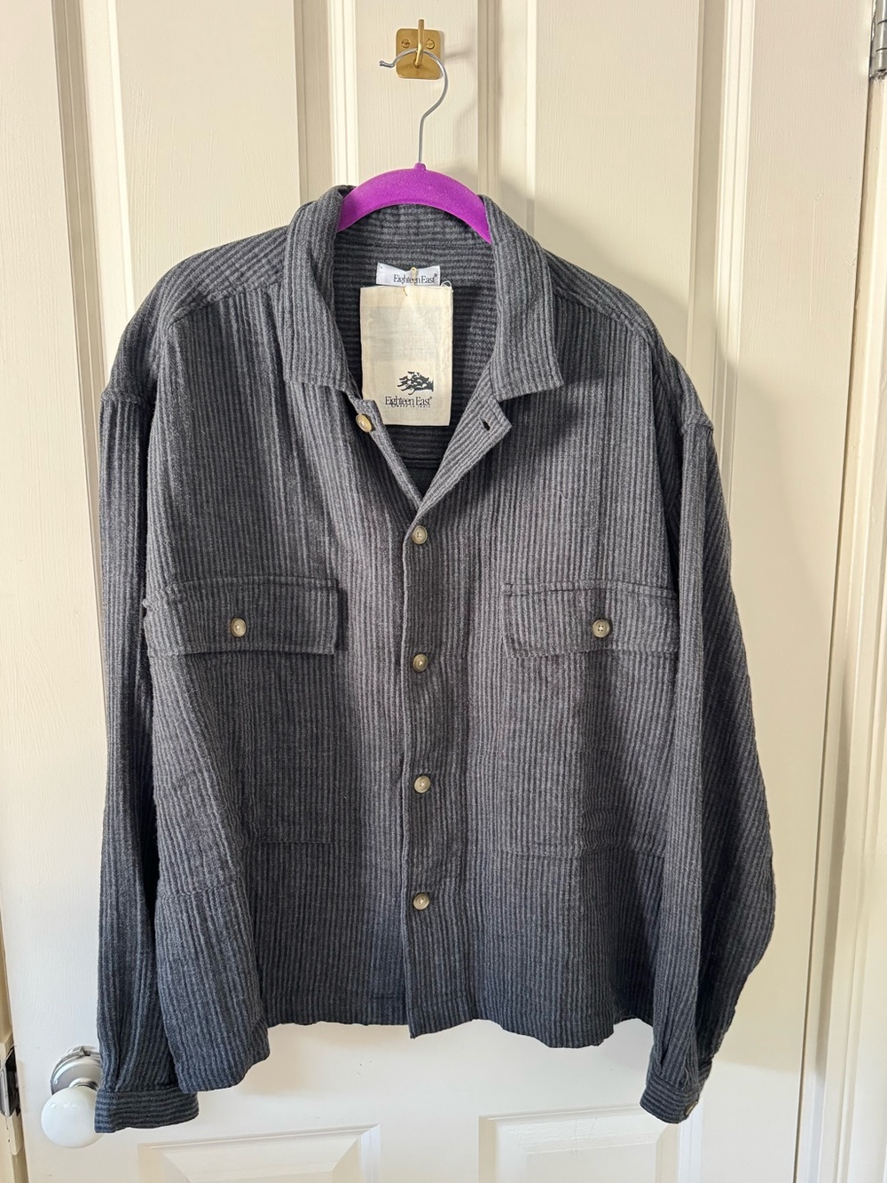 NWT 18 East CHAMOIS FLAP POCKET SAM SHIRT
